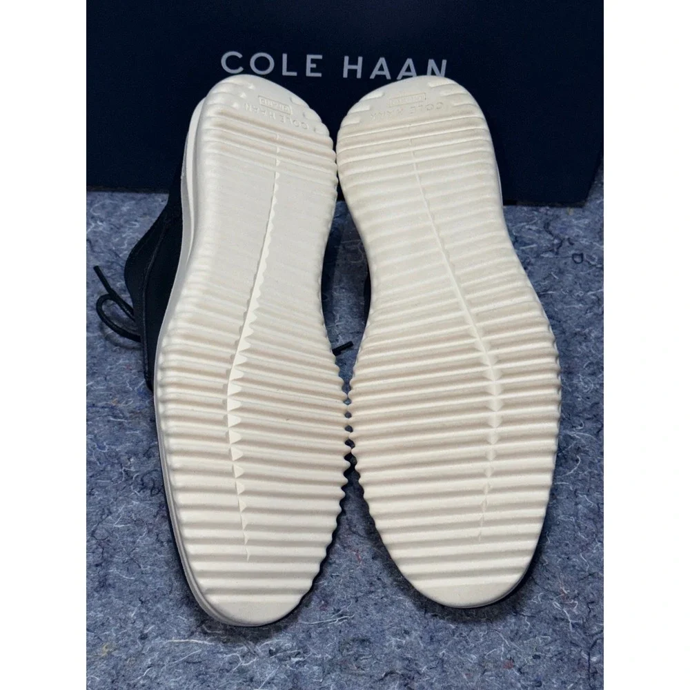 Cole Haan Grand+ Plain‎ Toe Oxford Black Leather Ivory Mens 8.5M Shoes C36934